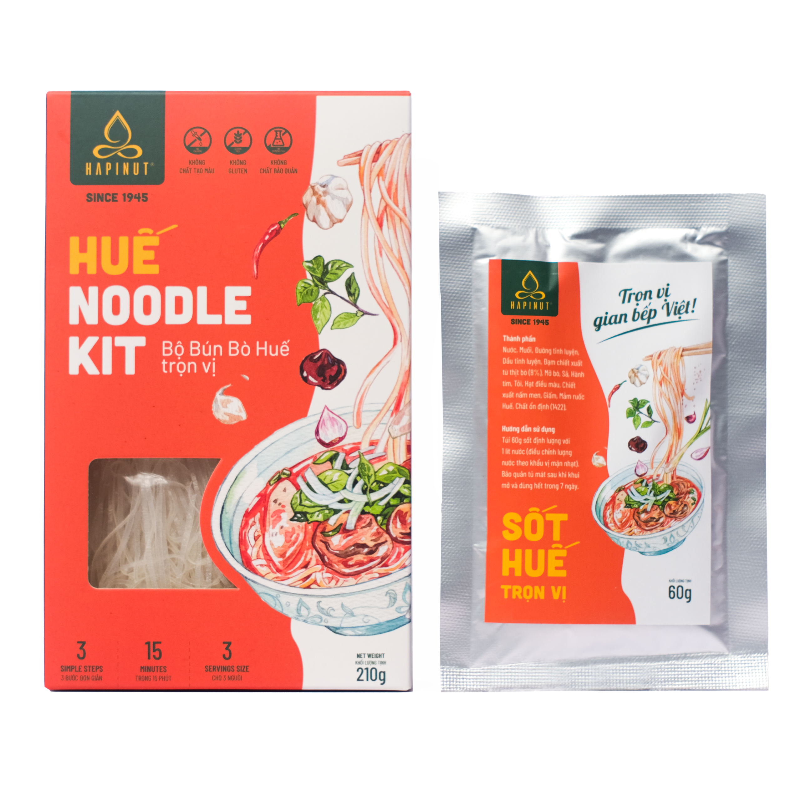 Bộ Bún Bò Huế trọn vị - Hapinut Noodle Kit - Ảnh 2