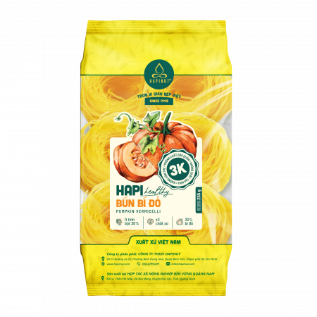 Bún bí đỏ HAPI - Ít tinh bột, 100% tự nhiên, bí đỏ tươi 