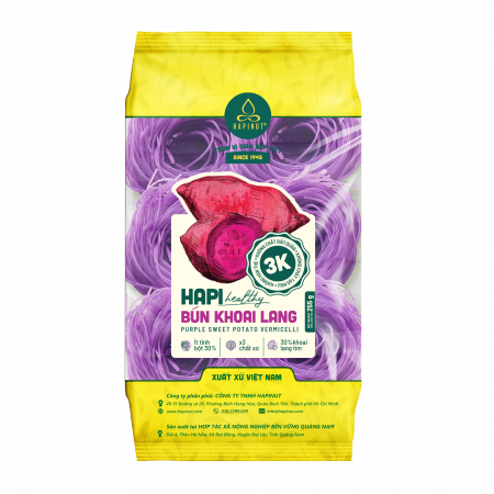Bún khoai lang tím HAPI - Ít tinh bột, 100% tự nhiên, khoai lang tím tươi