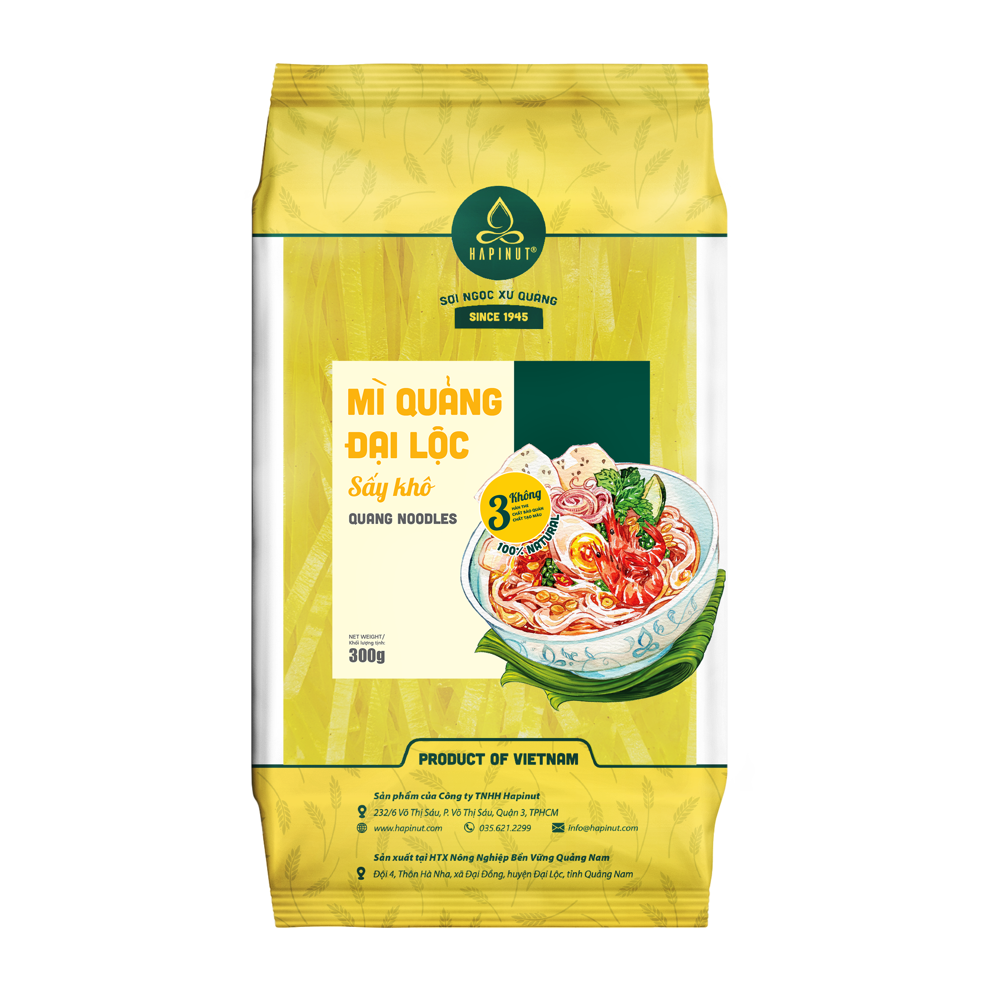 Mì Quảng Vàng Đại Lộc Sấy Khô HAPINUT 300g