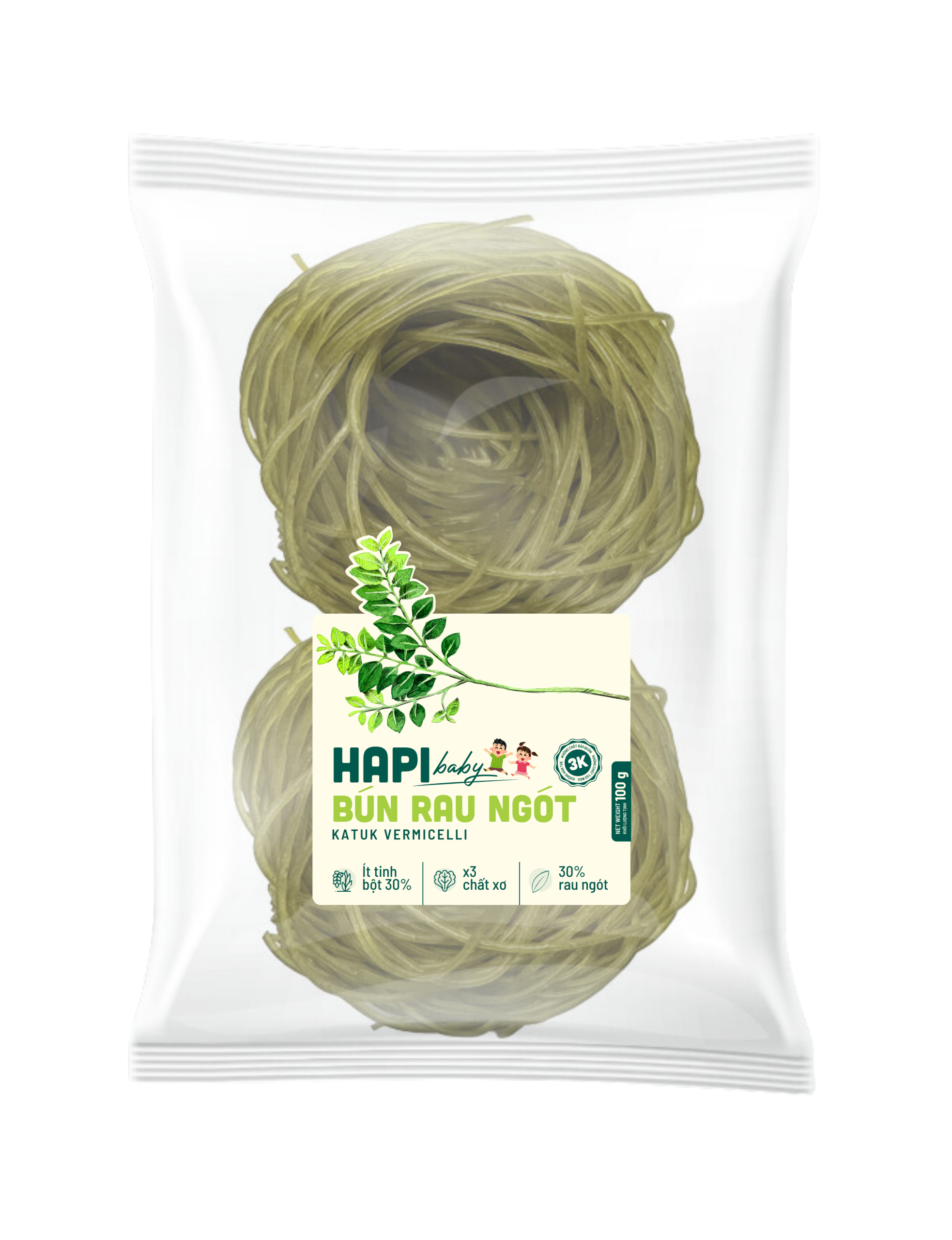 Bún Rau Ngót HAPI BABY - Ít tinh bột, X3 chất Xơ
