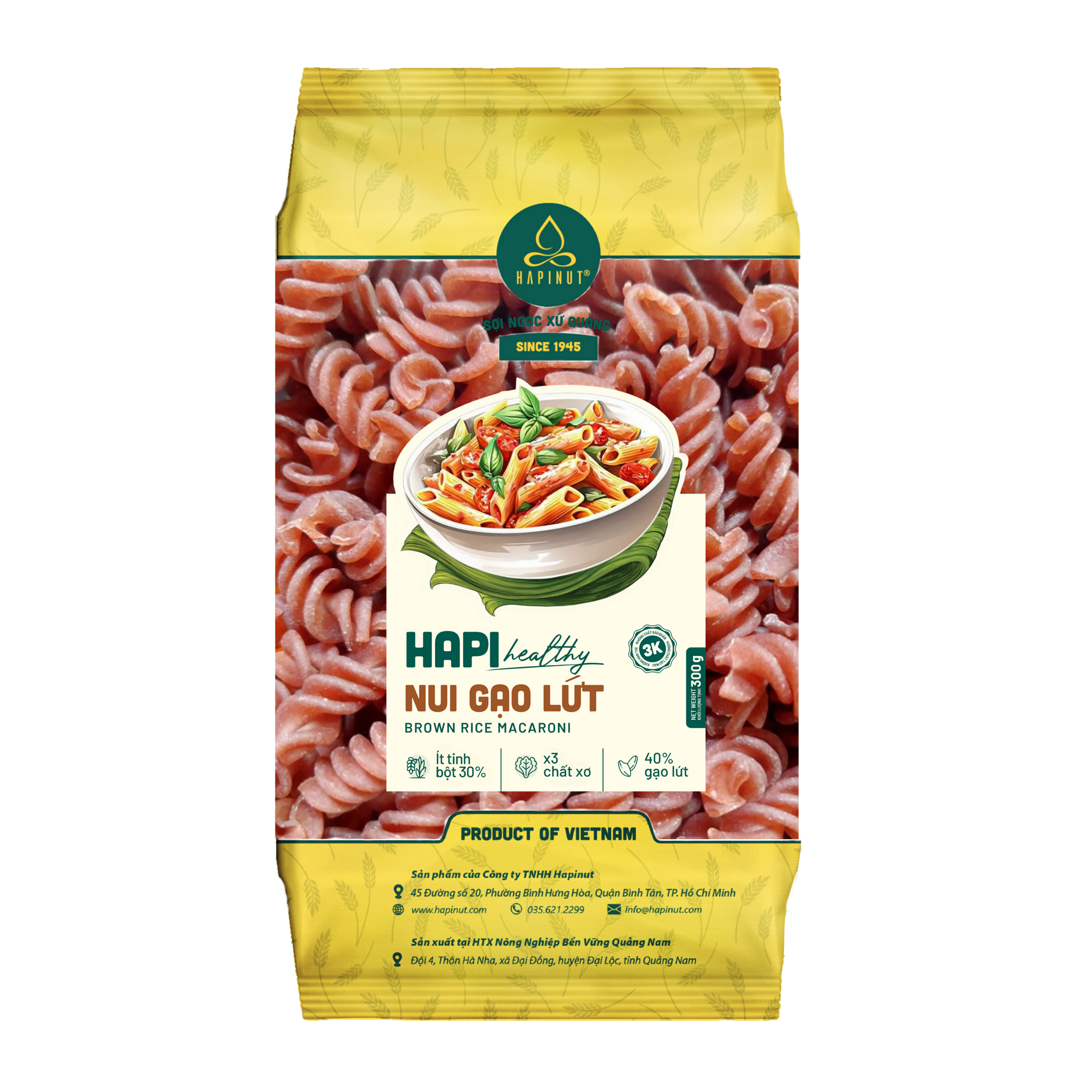 Nui gạo lứt xoắn 300g